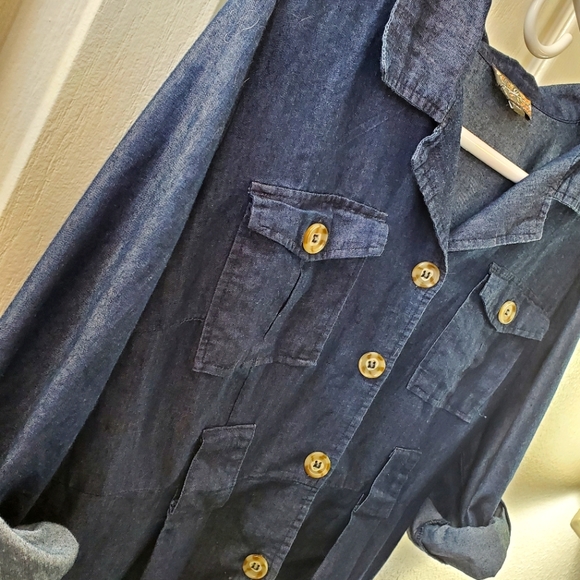 Vintage Petite Chambray Shirt Mini-Dress - Picture 6 of 7